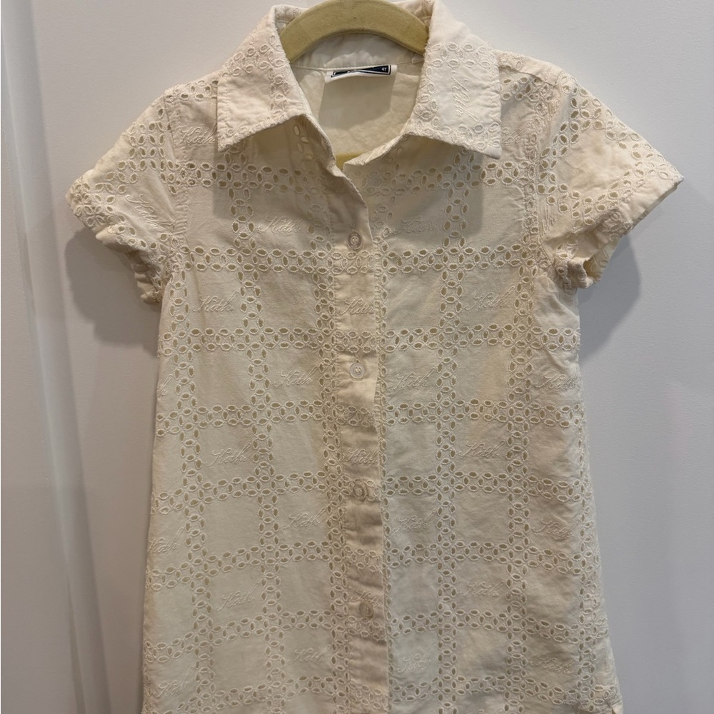 Kith 4T Kids Cream Eyelet Dress